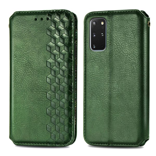 Auto-Absorbed PU Leather Case for Samsung Galaxy S20 Plus S20 Plus 5G, Rhombus Imprinting Wallet Stand Design Phone Accessory on Sale