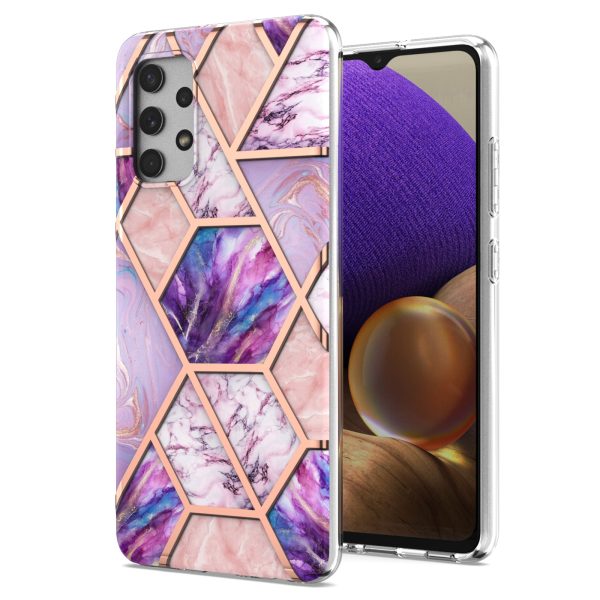 [Support Wireless Charging] Marble Pattern Printing IMD Electroplating Soft TPU Phone Case for Samsung Galaxy A32 4G (EU Version) For Discount