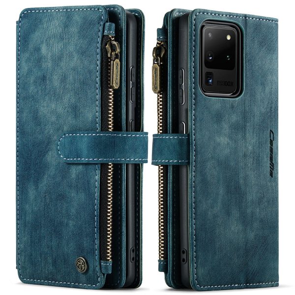 CASEME C30 Series For Samsung Galaxy S20 Ultra Scratch Resistant Supporting Stand Design Zipper Pocket Shockproof PU Leather TPU Wallet Cover Flip Case Phone Case Online Hot Sale