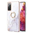 Wear-Resistant IML IMD Marble Pattern Flexible TPU Cover Electroplating Phone Case with Kickstand for Samsung Galaxy S20 FE S20 FE 5G S20 Lite S20 FE 2022 Discount