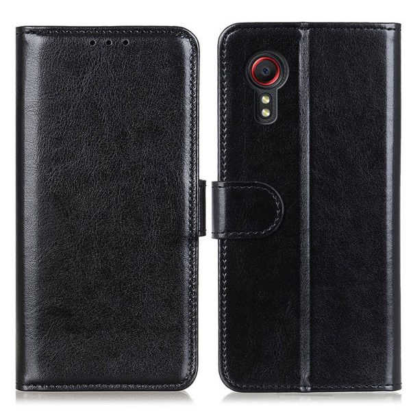 Crazy Horse Wallet Leather Stand Shell Case for Samsung Galaxy Xcover 5 Discount