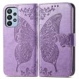 Big Butterfly Imprinting Leather Phone Shell for Samsung Galaxy A23 5G, Drop-Prevention PU Leather Stand Wallet Case with Handy Strap on Sale