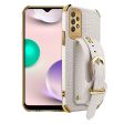 For Samsung Galaxy A33 5G Phone Protection Shell Wristband Kickstand Crocodile Texture Electroplating Precise Cutout PU Leather Coated TPU Anti-shock Phone Case Online Hot Sale