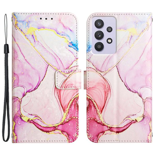 YB Pattern Printing Leather Series-5 for Samsung Galaxy A52 4G 5G A52s 5G Wallet Marble Pattern Scratch-resistant Stand Phone Shell Online