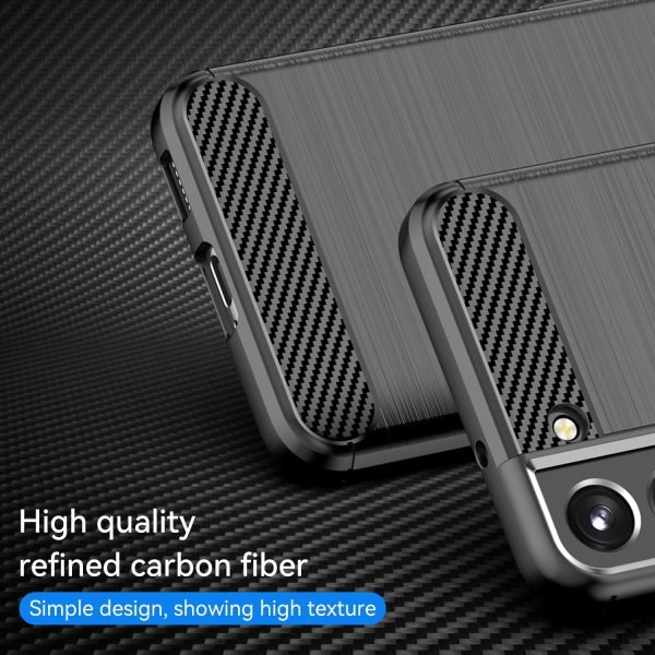 Brushed Surface TPU Case 1.8mm Thickness Ultra Lightweight Air Cushion Carbon Fiber Texture Phone Protective Cover for Samsung Galaxy S22+ 5G Discount