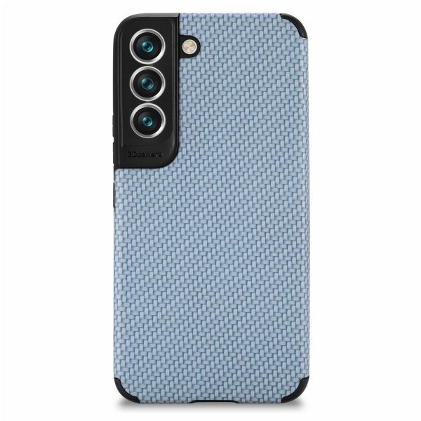 For Samsung Galaxy S21 FE 5G Fiber Texture Phone Cover PU Leather Coated Anti-fingerprint PVC + Soft TPU Protective Case Fashion