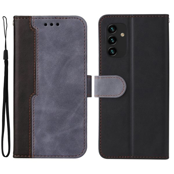 Business Style Color Splicing Phone Case PU Leather + TPU Wallet Cover with Foldable Stand for Samsung Galaxy A13 4G Fashion