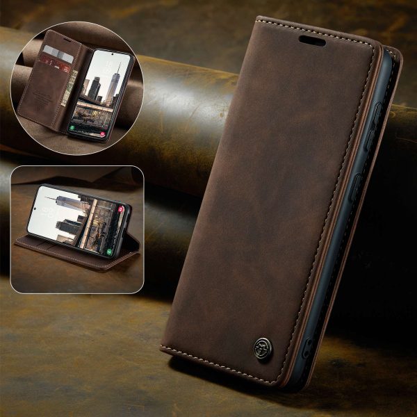 CASEME 013 Series TPU Inner Lining Cover Wallet Stand Design Lightweight Auto-absorbed PU Leather Phone Case for Samsung Galaxy S22+ 5G Hot on Sale