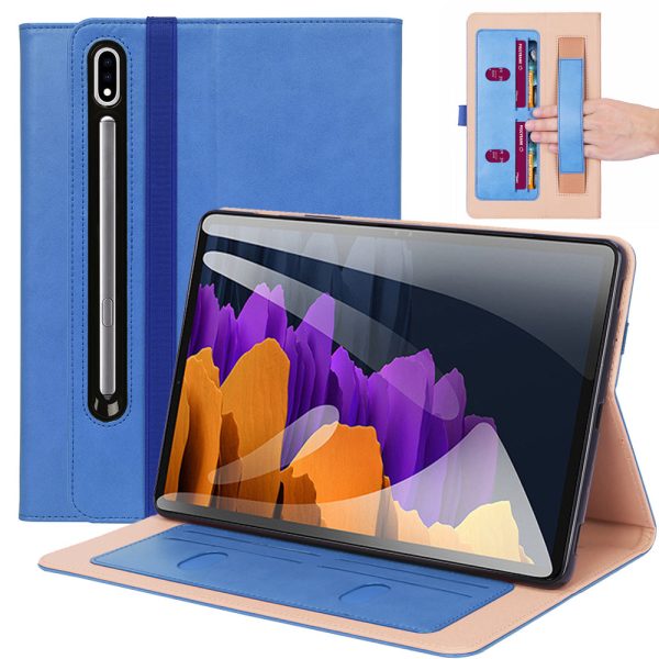 Business Style Hand-Hold Leather Tablet Cover with Card Slots for Samsung Galaxy Tab S7 FE T730 T736   S7 Plus For Discount