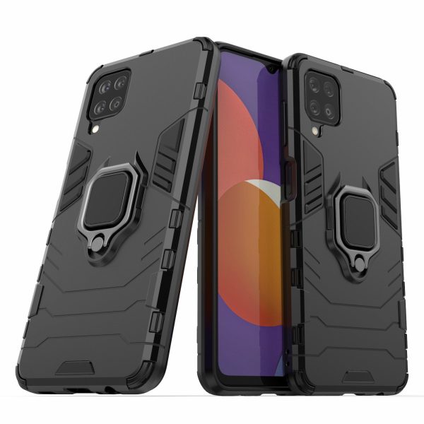 Cool Guard Ring Holder Kickstand PC TPU Hybrid Case Protective Shell for Samsung Galaxy M12 For Sale