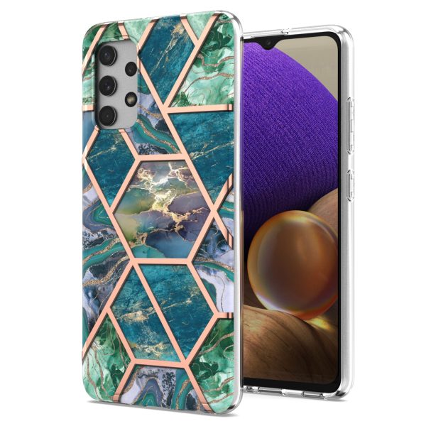 [Support Wireless Charging] Marble Pattern Printing IMD Electroplating Soft TPU Phone Case for Samsung Galaxy A32 4G (EU Version) For Discount