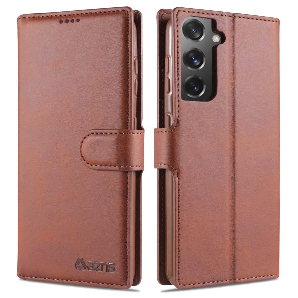 AZNS Dual-sided Magnetic Clasp Wallet PU Leather Stand Case for Samsung Galaxy S21 4G 5G Cheap