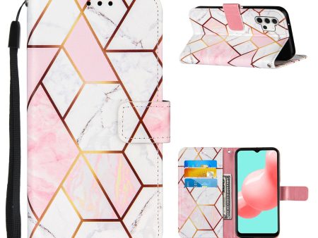 Wallet Stand TPU + PU Leather Splicing Marble Pattern Case with Lanyard for Samsung Galaxy A32 5G For Discount