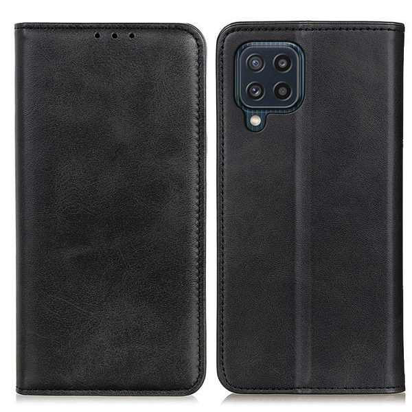 Auto-absorbed Split Leather Magnetic Wallet Phone Stand Shell Case for Samsung Galaxy M32 (Global Version) Online now