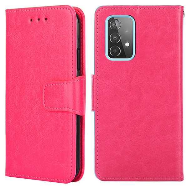 Wallet Textured Leather Stand Phone Shell for Samsung Galaxy AA52 4G 5G   A52s 5G Sale