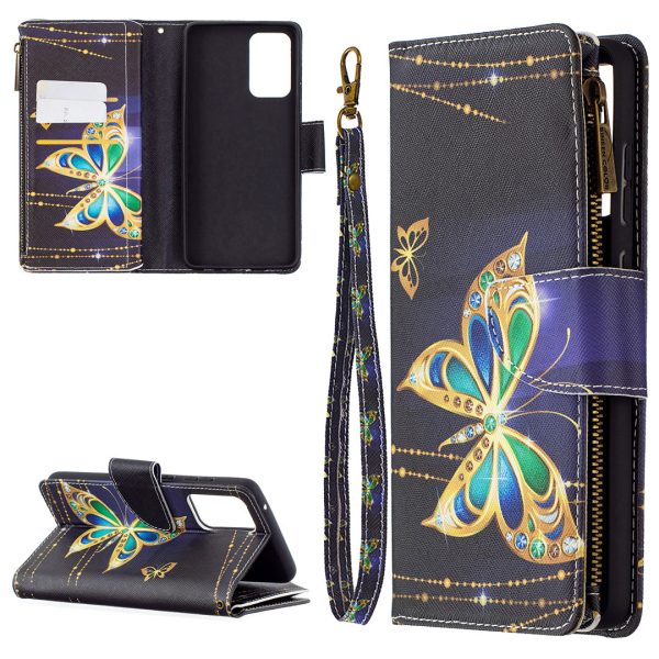 BF03 Zipper Wallet Pattern Printing Leather Phone Case for Samsung Galaxy A72 5G Sale