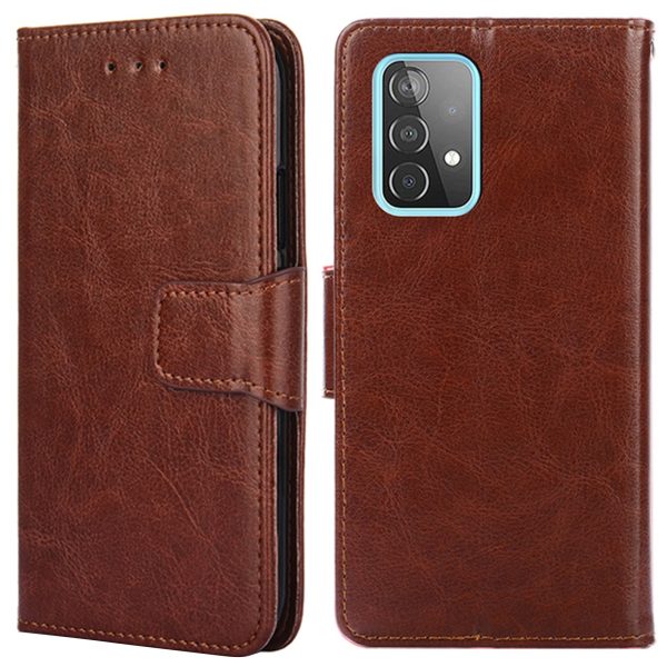 Wallet Textured Leather Stand Phone Shell for Samsung Galaxy AA52 4G 5G   A52s 5G Sale