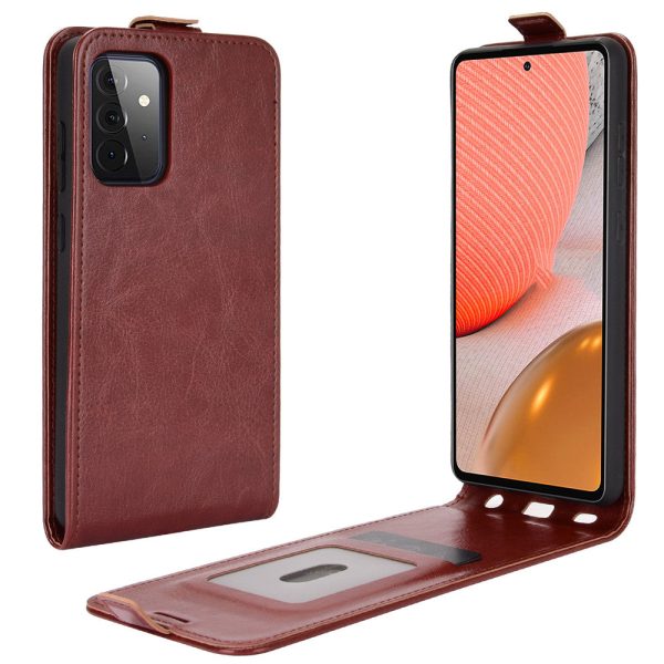 Crazy Horse Vertical Leather Cover for Samsung Galaxy A72 5G Card Holder Phone Case Discount