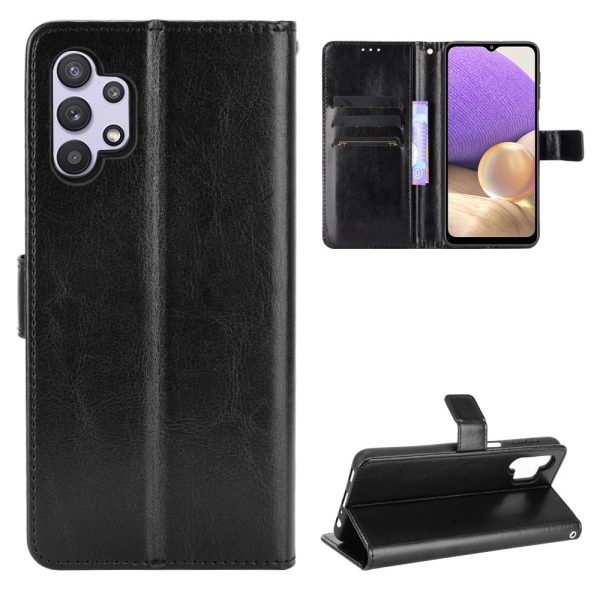 Crazy Horse Skin Leather Phone Wallet Stand Cover Shell with Lanyard for Samsung Galaxy A32 5G M32 5G Online