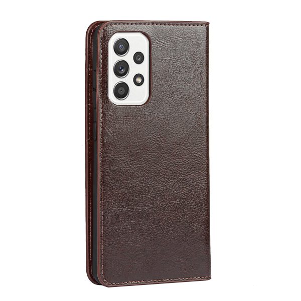 Crazy Horse Skin Genuine Leather Wallet Phone Case with Stand for Samsung Galaxy A52 4G 5G   A52s 5G Online