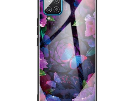 Anti-Scratch Pattern Printing Tempered Glass Back Cover + TPU Frame Hybrid Shell Slim Case for Samsung Galaxy A12 Online