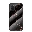 Wear and Scratch Resistant Marbling Pattern Tempered Glass Hybrid Case Cell Phone Cover for Samsung Galaxy A02s (164.2x75.9x9.1mm) Cheap