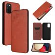 Anti-scratch Carbon Fiber Texture Auto-absorbed Leather Cover for Samsung Galaxy A02s (164.2x75.9x9.1mm) Stand Shell Fashion